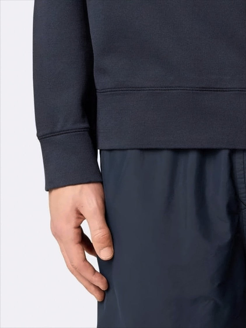 Stone Island Minimalist Long-Sleeve Crewneck Sweatshirt With Signature Patch