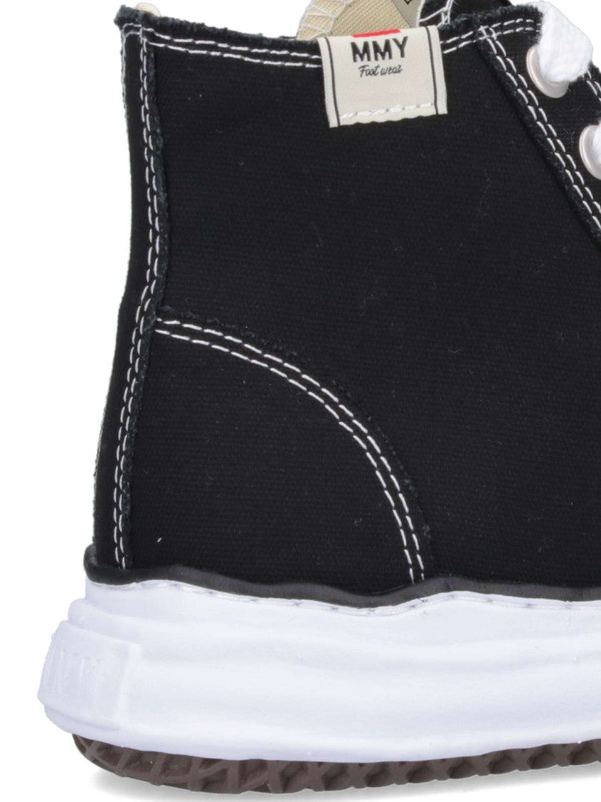 Maison Mihara Yasuhiro "Peterson" High-Top Sneakers, In Black Cotton