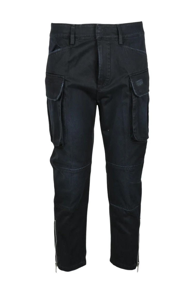 Dondup Cropped Black Cotton Trousers