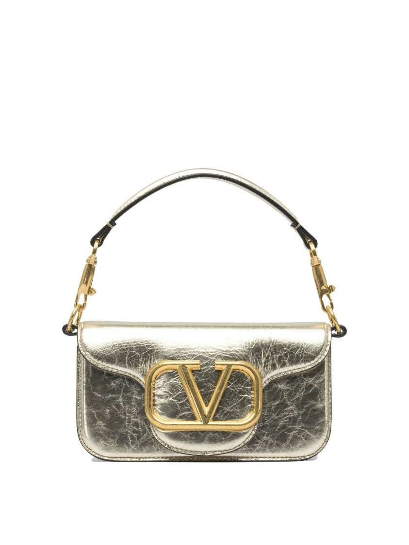 Valentino Garavani Crinkled Metallic Gold Shoulder Bag