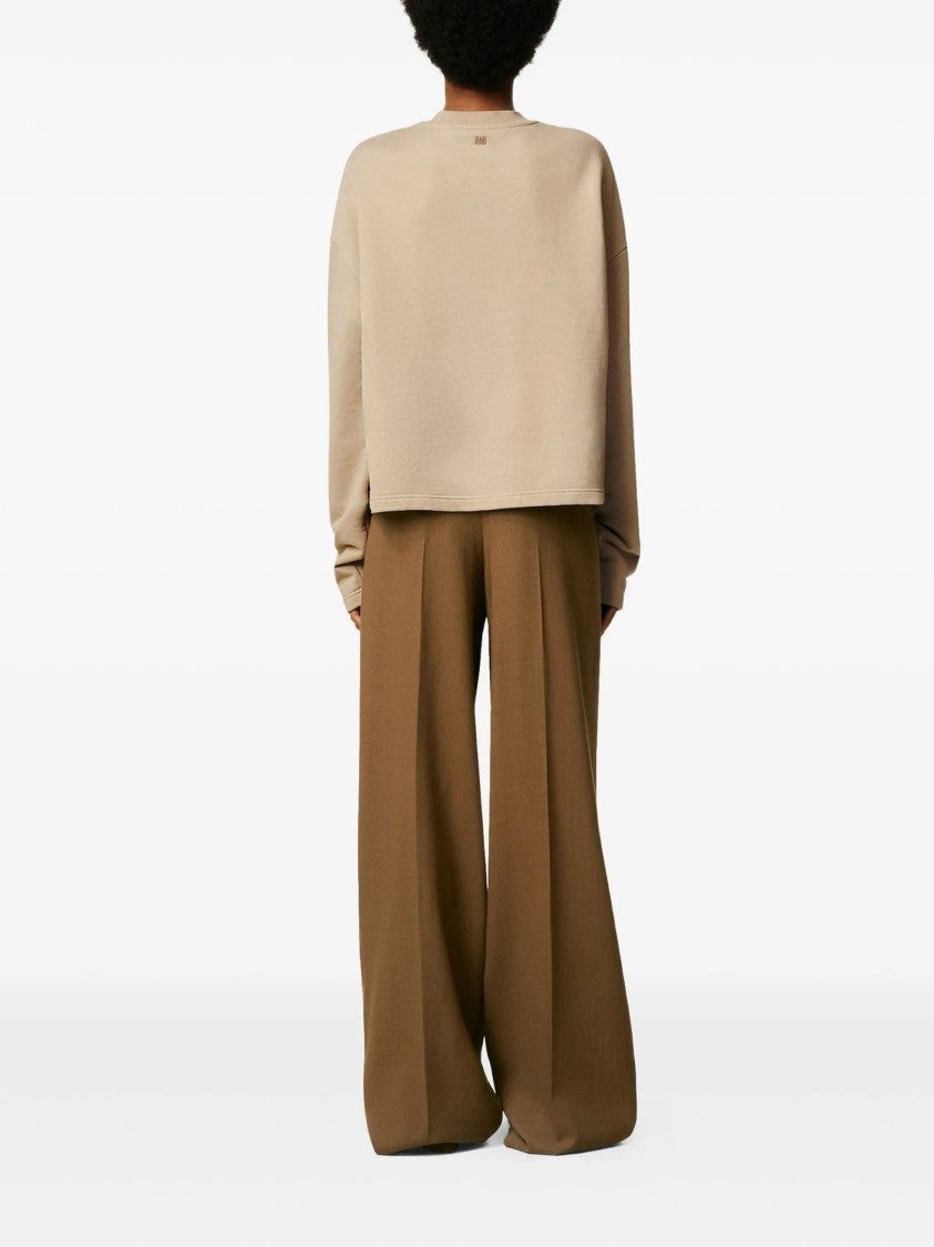 Ami Beige Crew Neck Sweatshirt