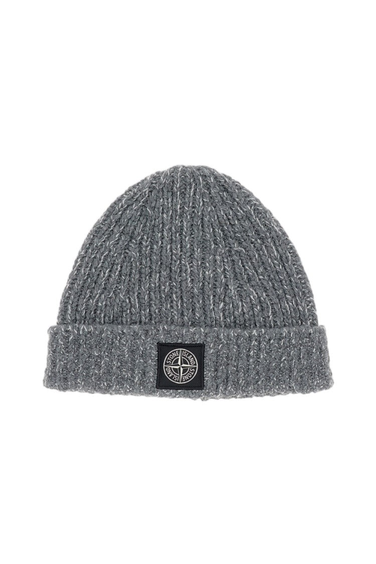 Stone Island Knitted Beanie Hat With Ribbed Texture