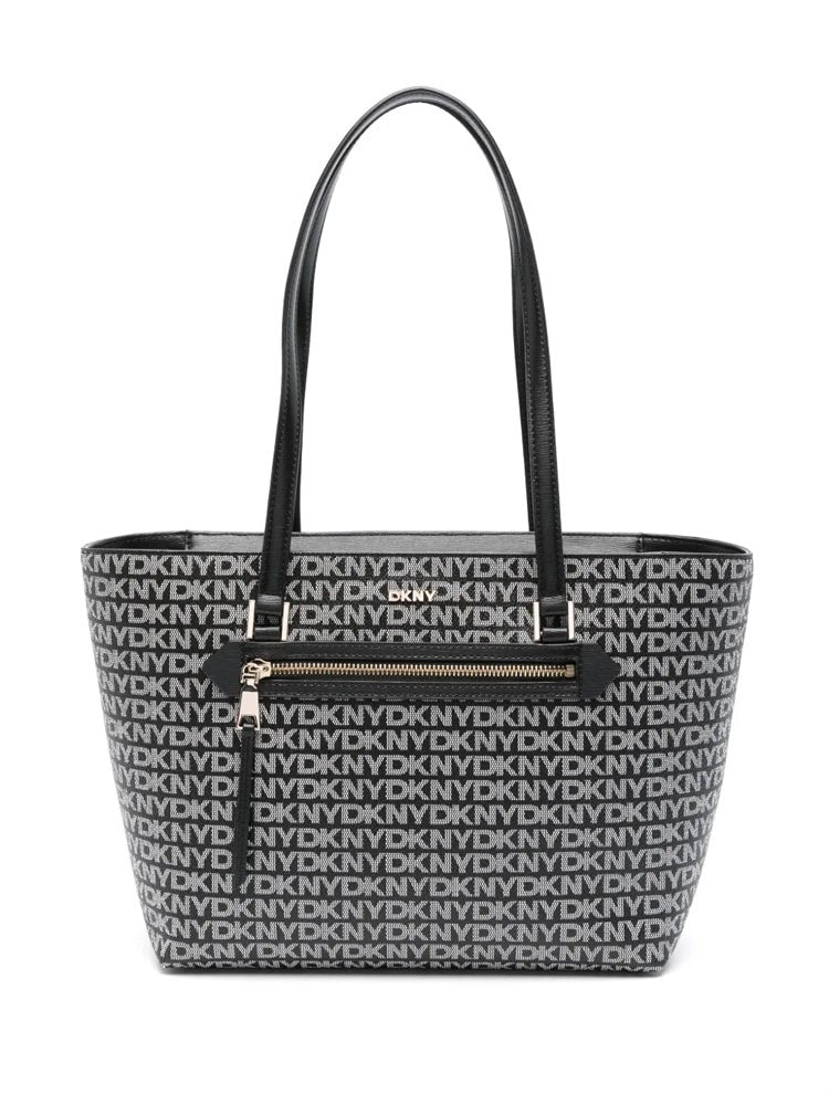 Dkny Black Bryant Ave Logo Print Tote Bag