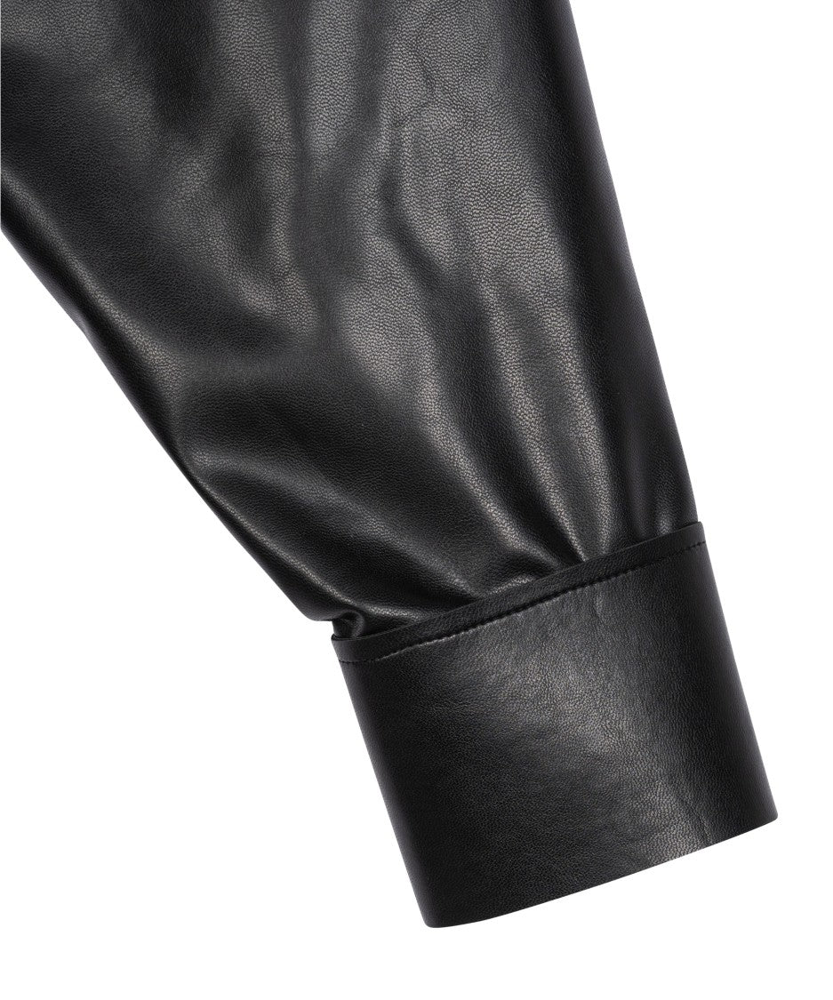 Norma Kamali 'Boyfriend' Faux Leather Bodysuit