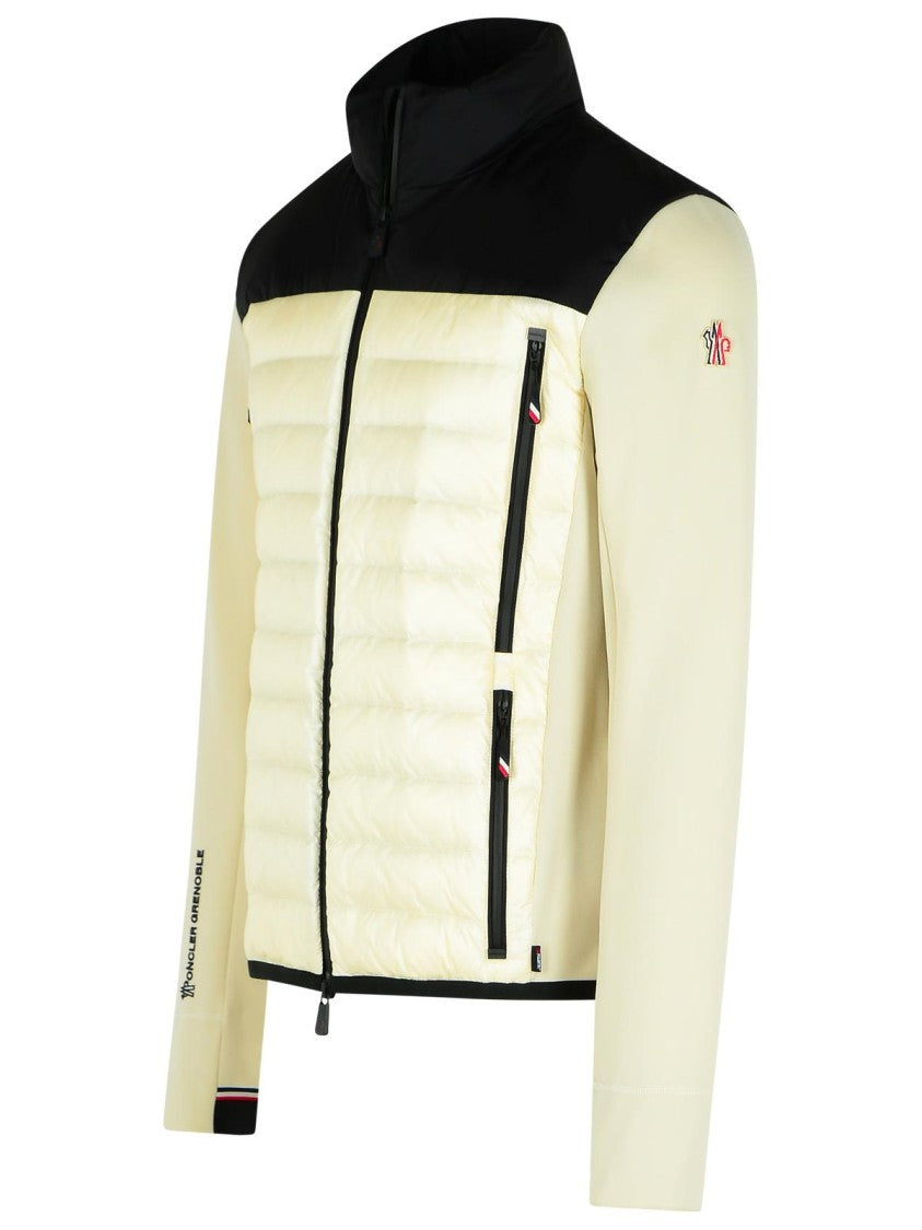 Moncler Grenoble Beige/Black Padded Sweatshirt In Polyester Blend