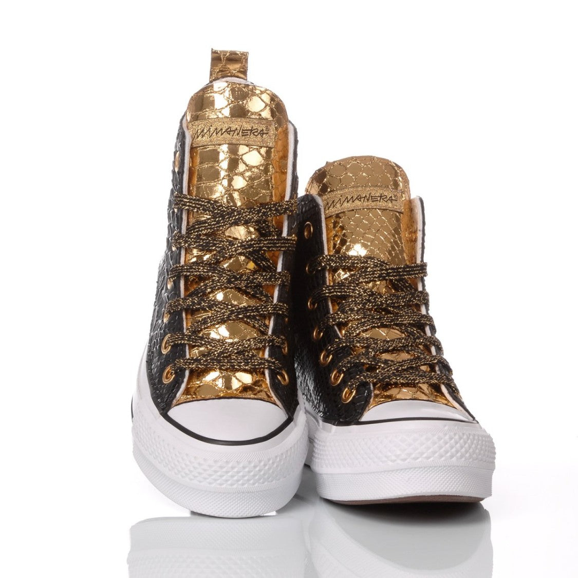 Converse Platform Black, Gold Sneakers