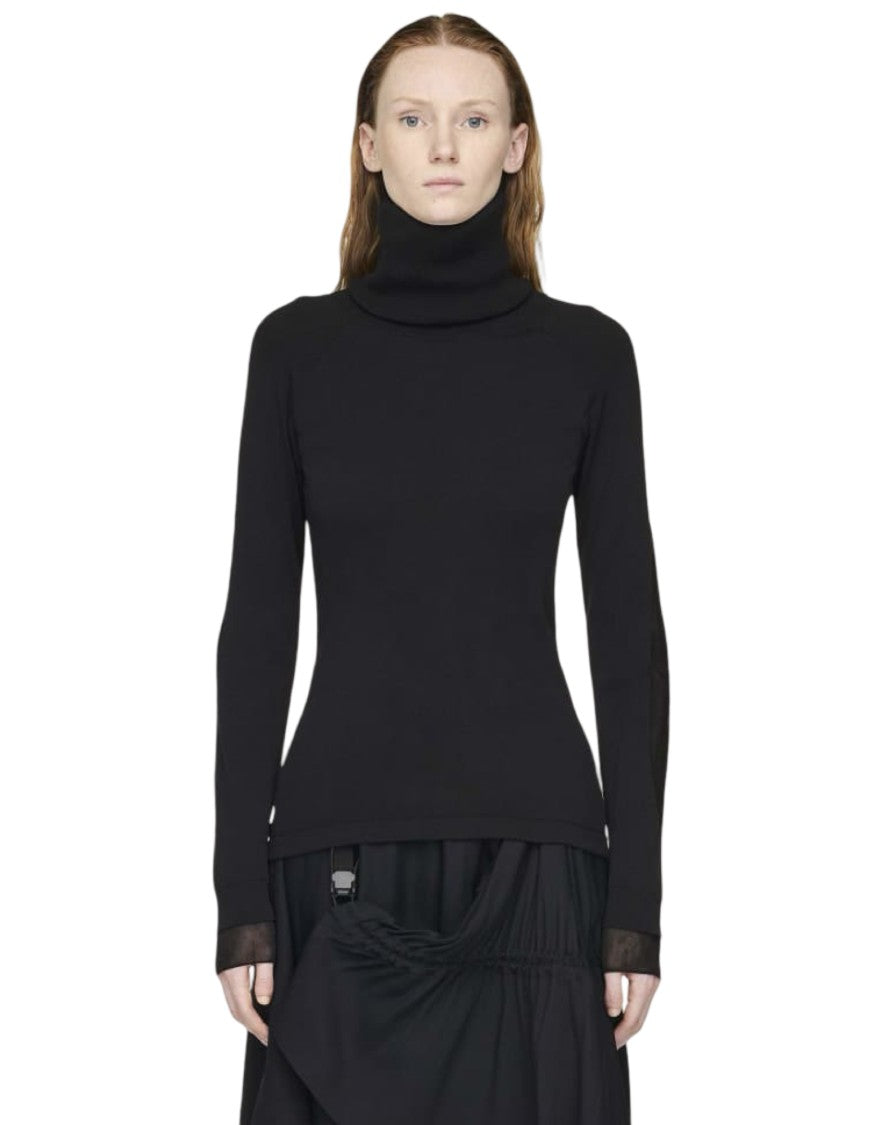 Y-3 Fitted Long-Sleeved Top With High Turtleneck