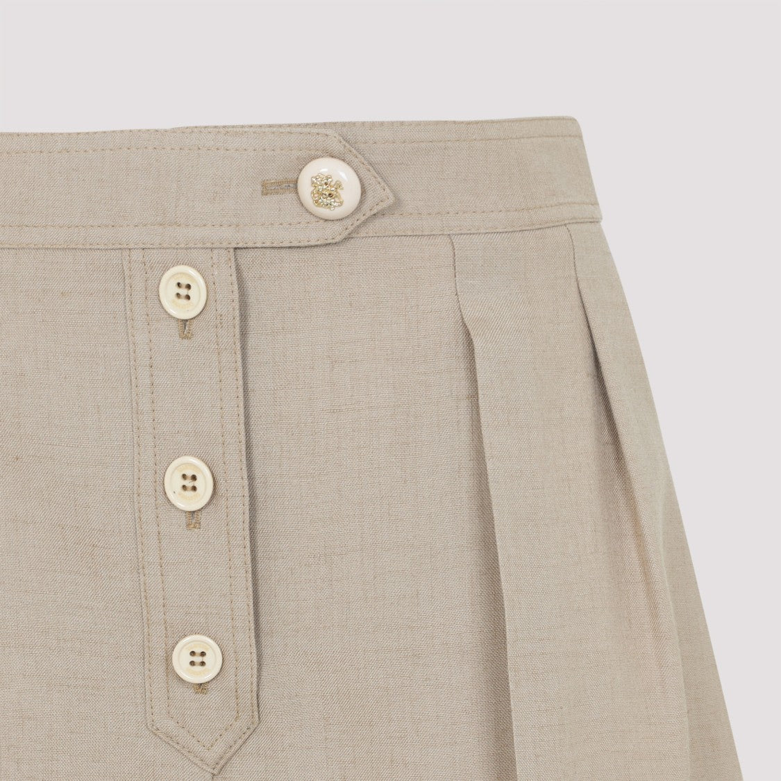 Valentino High-Waisted Tailored Shorts With Buttoned Front