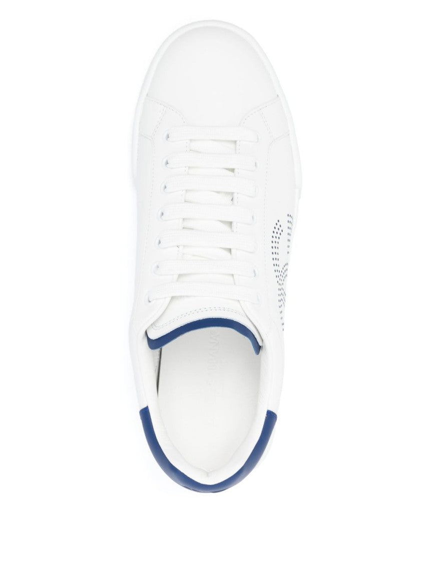 Dolce & Gabbana Contemporary White Sneakers With Blue Heel Tab