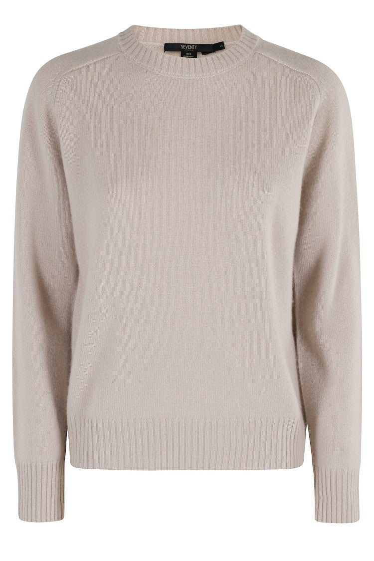 Seventy Mud Cashmere Sweater With Circle Neck And Long Sleeves