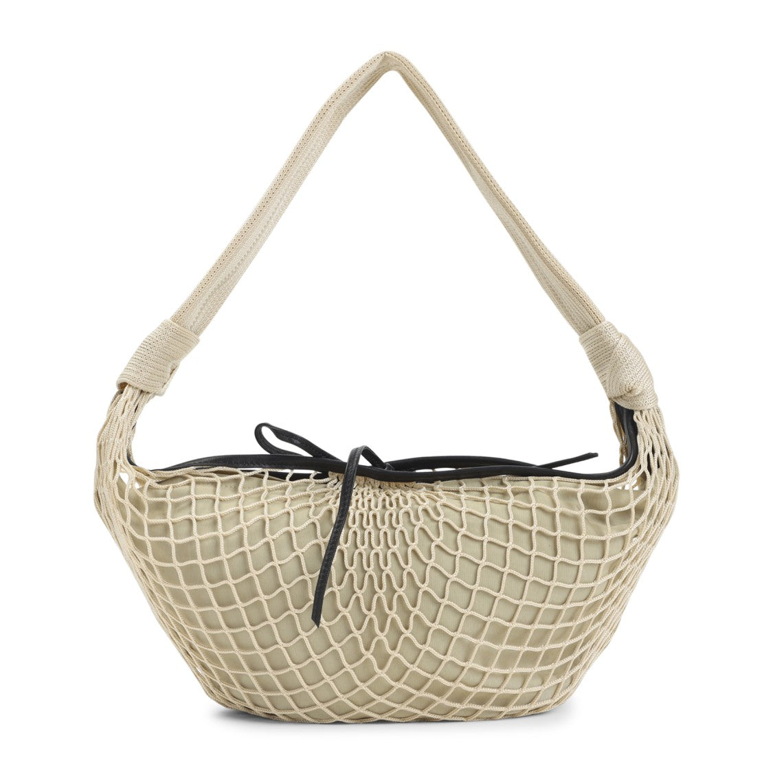 Lemaire Netted Beige Shoulder Bag With Woven Strap