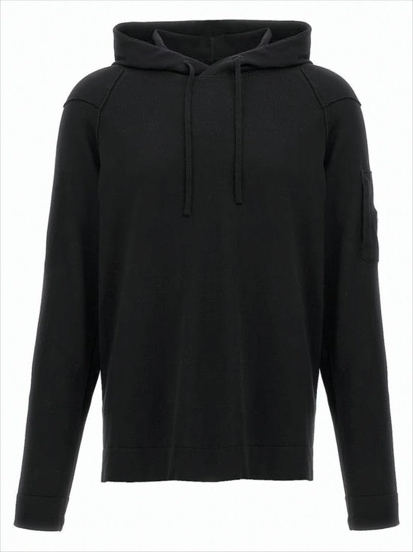 C.P. Company Relaxed-Fit Black Hoodie With Distinctive Logo Patch