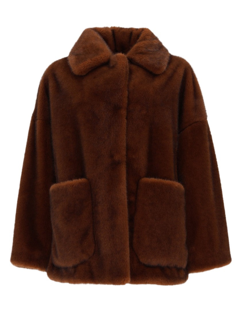 Herno Short Plush Eco-Fur Coat