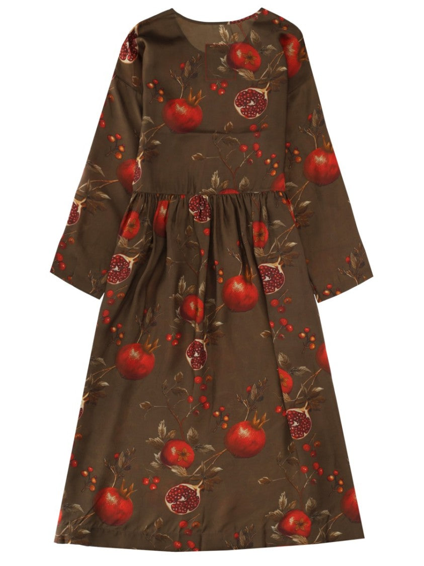 Uma Wang Brown Viscose-Blend Alexa Printed Midi Dress