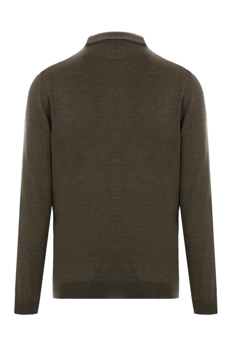 Lardini Long-Sleeve Wool Polo Shirt