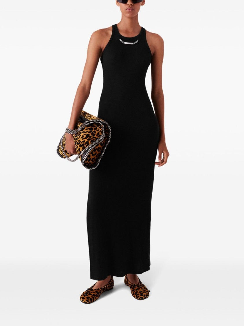 Stella Mccartney Racerback Maxi Dress With Side Slit And Chain Detail