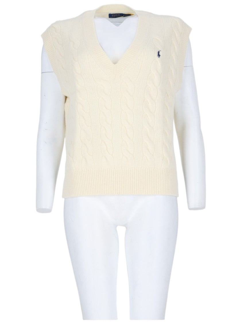 Polo Ralph Lauren V-Neck Cable Knit Wool-Cashmere Vest
