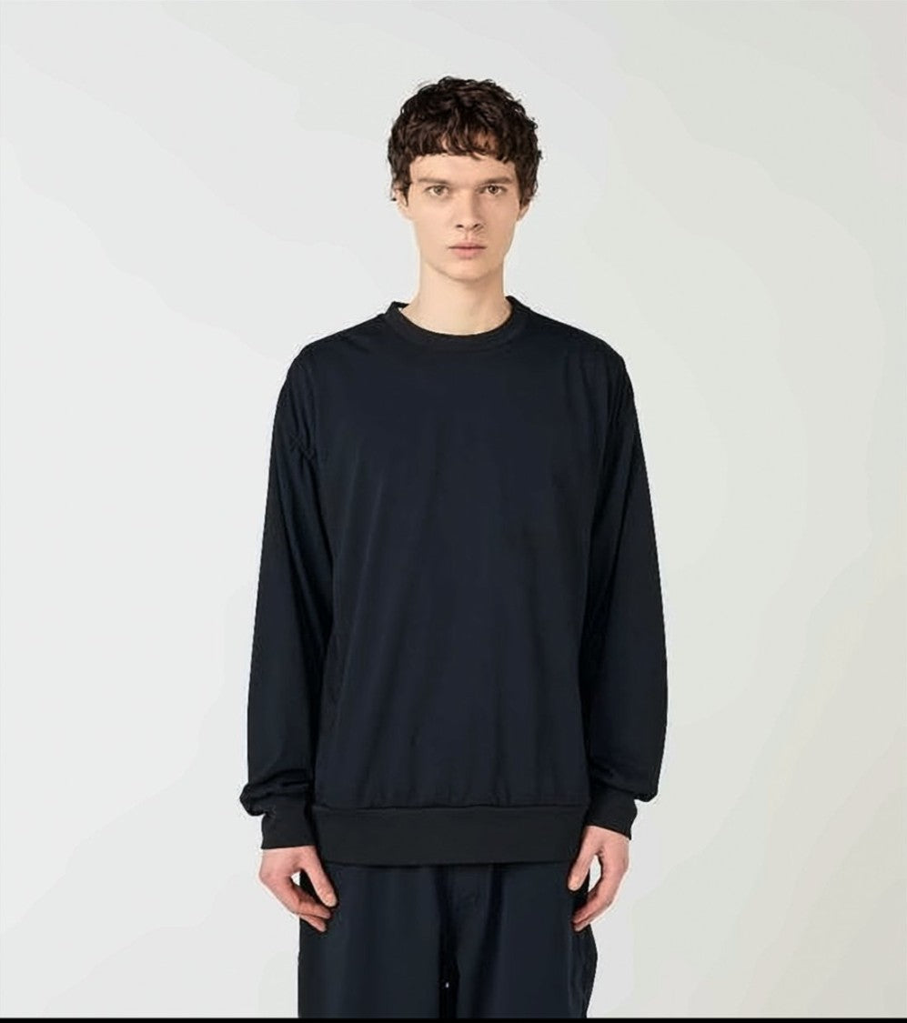 Nanamica Minimalist Long-Sleeve T-Shirt With Crew Neckline And Ribbed Cuffs