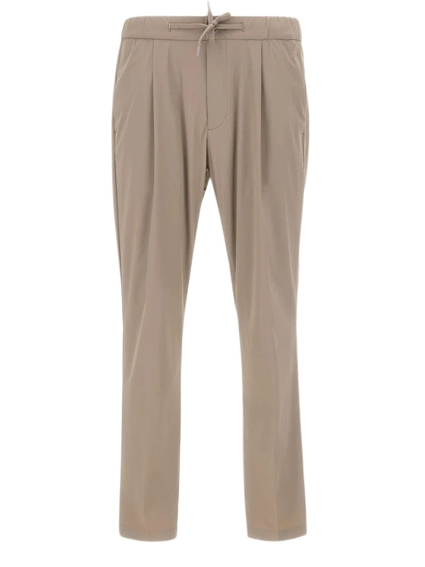Herno Lightweight Stretch Nylon Pants With Drawstring Waistband And Classic Cut