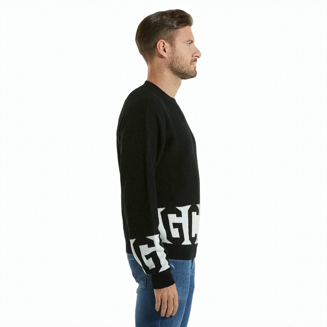 Gcds Ribbed Black Knit Sweater