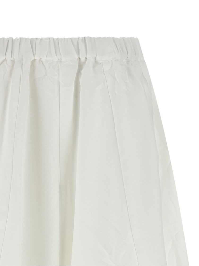 Comme Des Garçons Extra Wide Leg Crumpled Twill Pants With Drawstring Waist