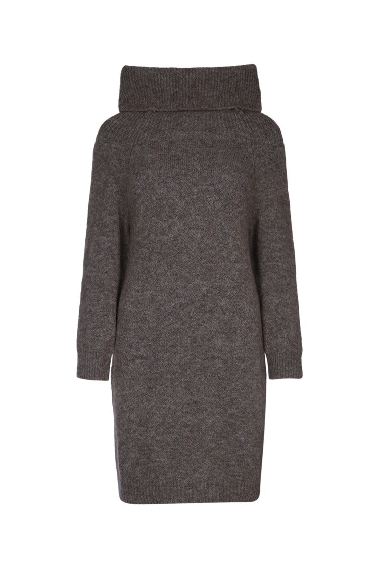 I Blues Blando Brown Dress With Wide Folded Collar