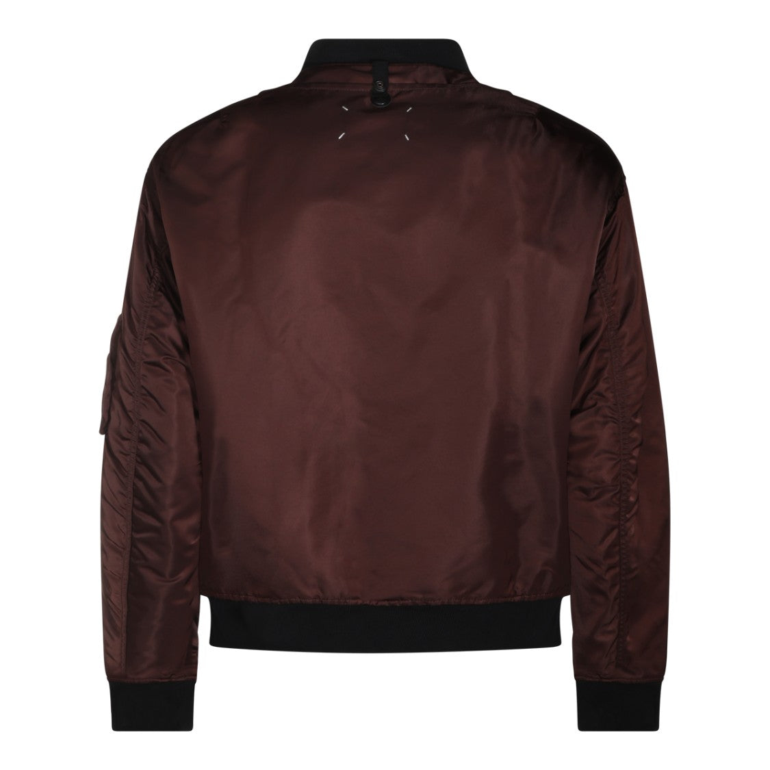 Maison Margiela Burgundy Fog Zippered Ribbed Bomber Jacket