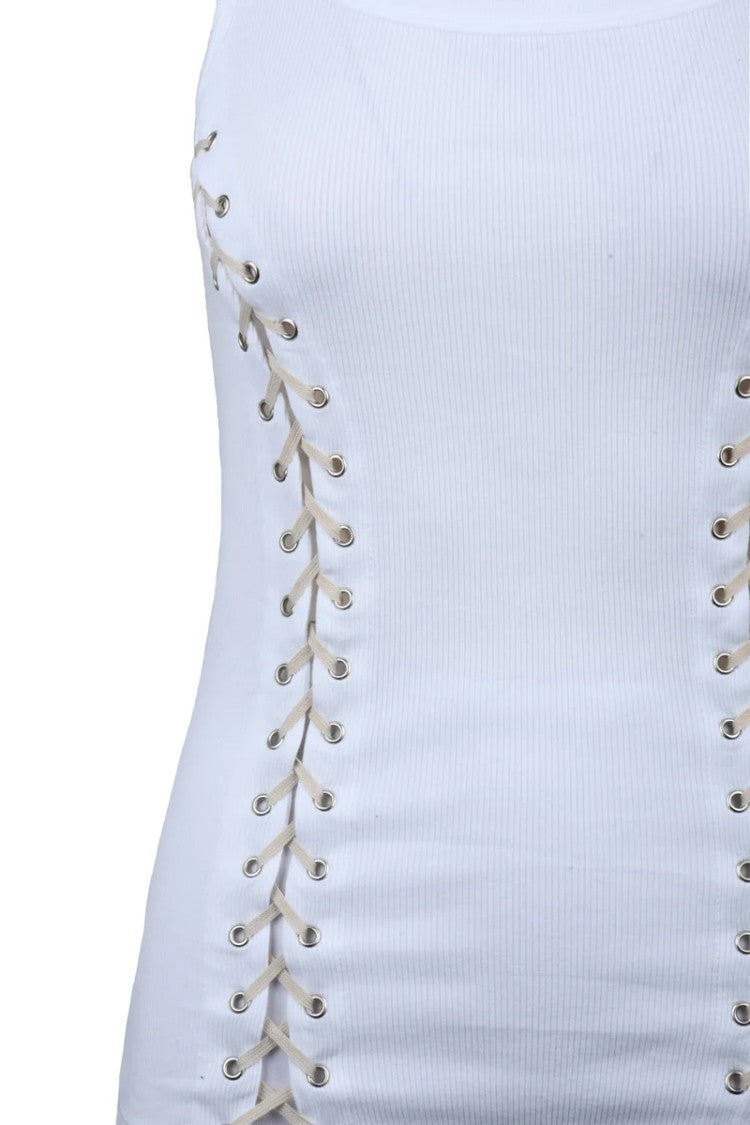 Aniye By White Cotton Elastane Women Top