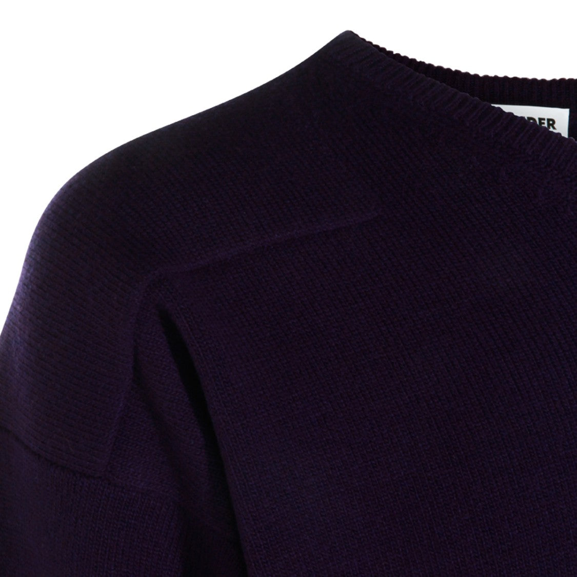Jil Sander Violet Wool Knit Sweater With V-Neckline And Ribbed Details