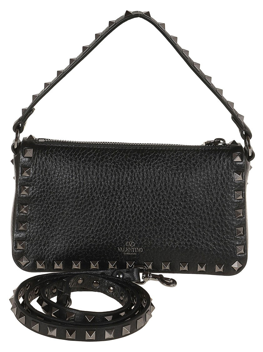 Valentino Small Rockstud Shoulder Bag In Grained Calfskin