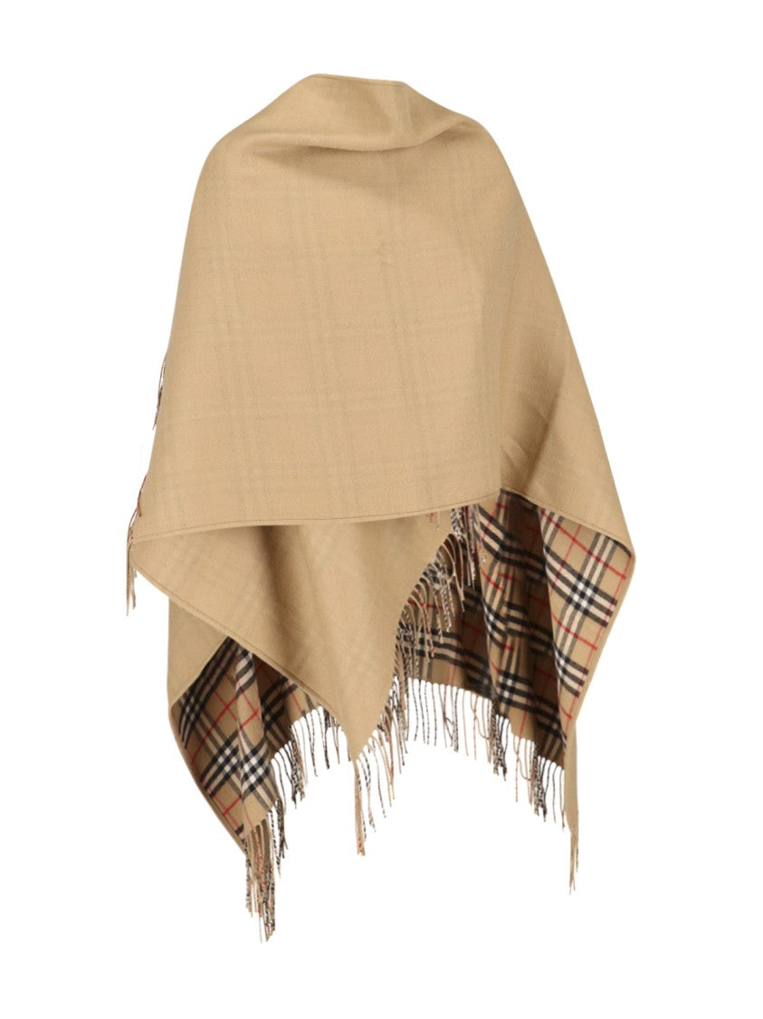 Burberry Reversible Merino Wool Mantle With Asymmetrical Hem