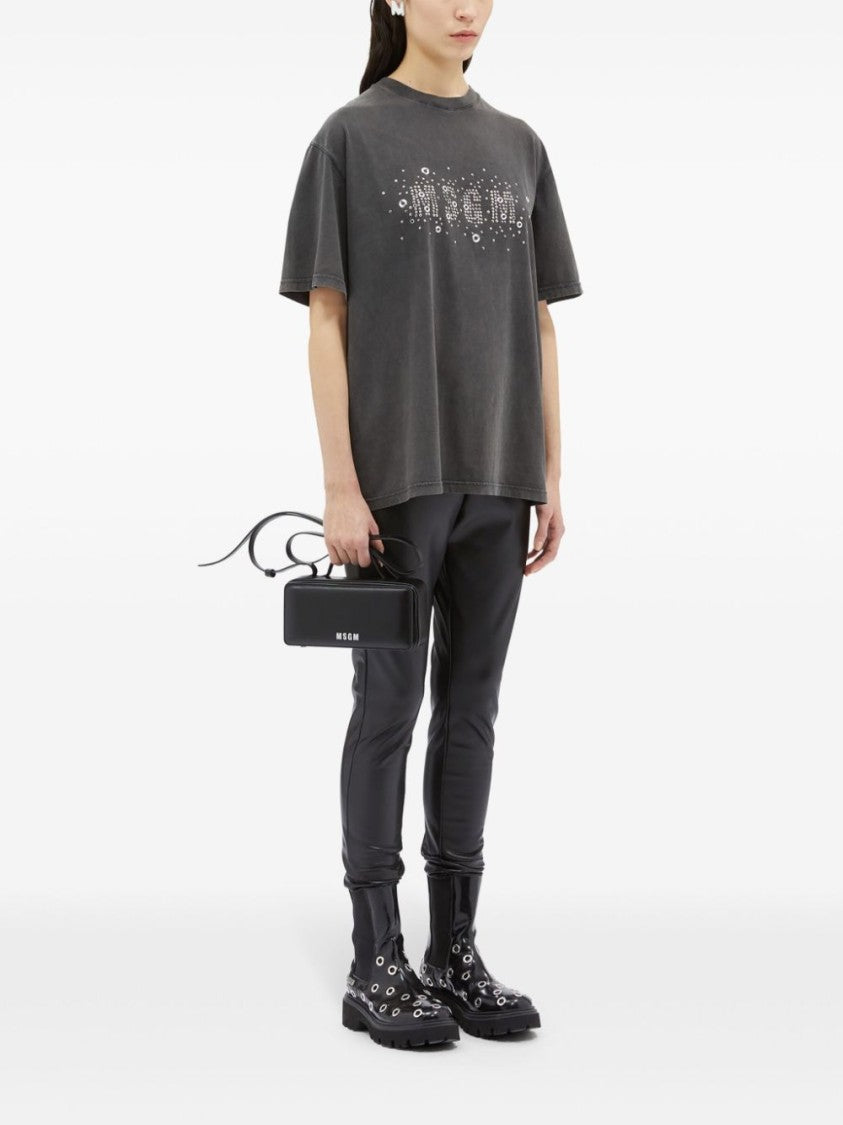Msgm Black Faux Leather High-Waisted Skinny Pants