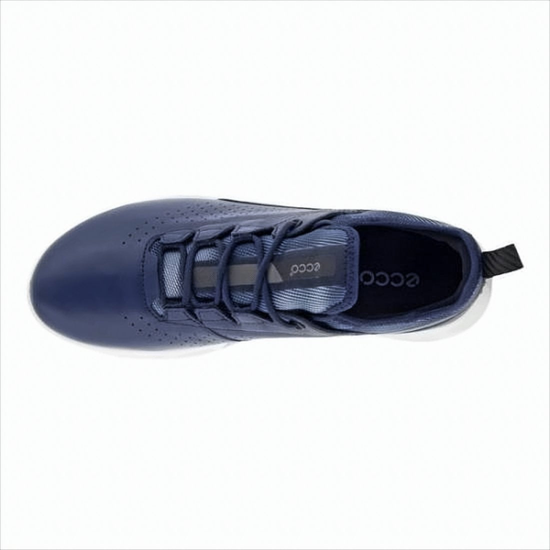 Ecco Perforated Deep Blue Leather Sneakers