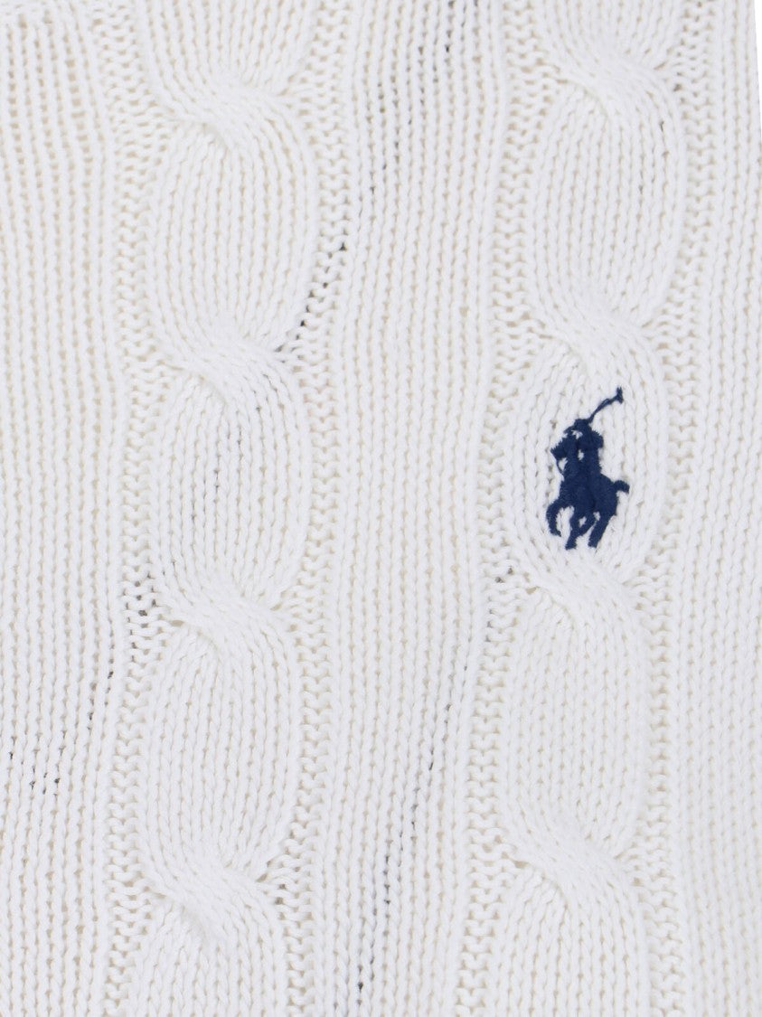 Polo Ralph Lauren Classic Cable Knit Sweater With Contrast Logo
