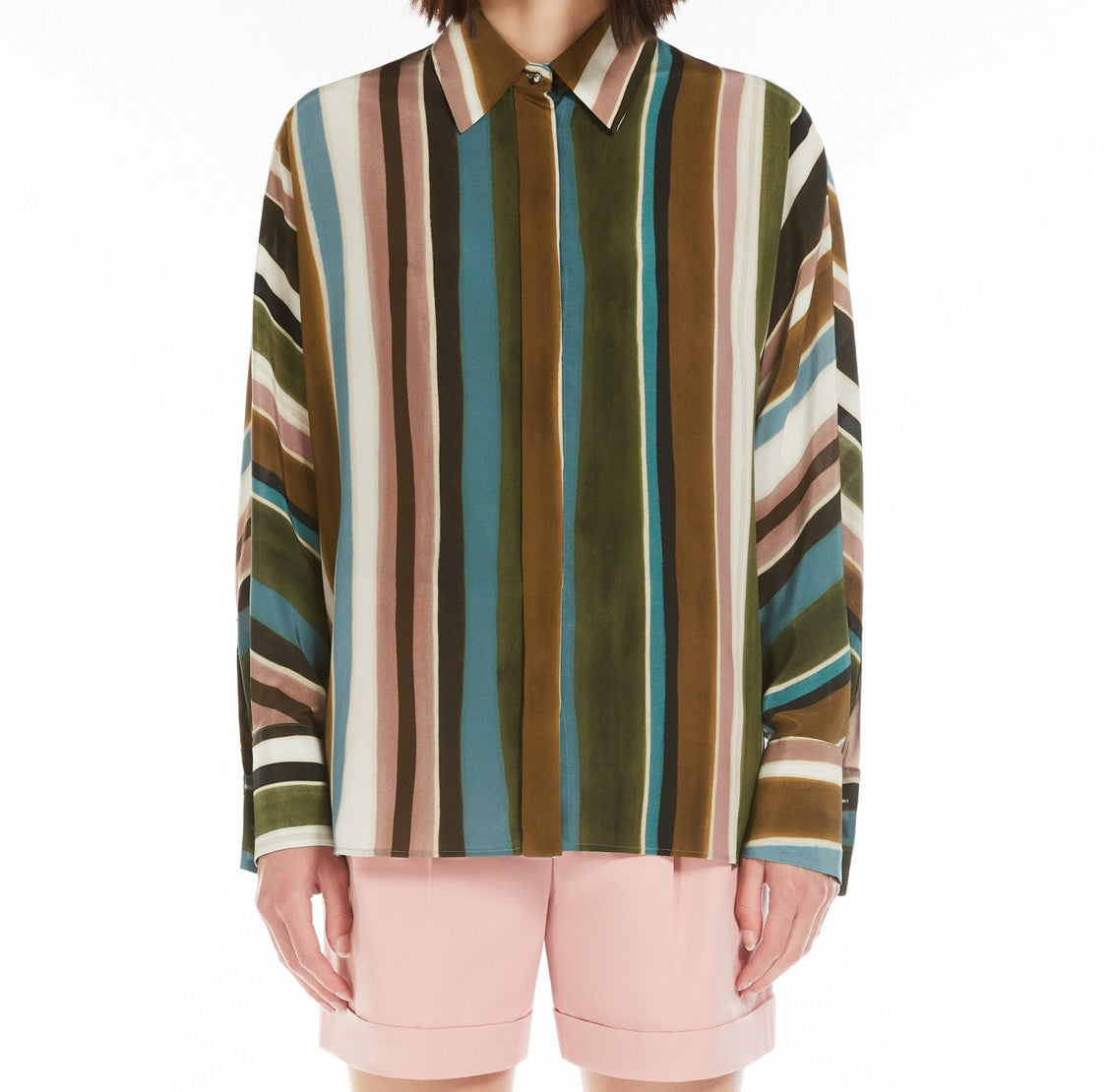 Max Mara Relaxed Fit Striped Long-Sleeved Shirt