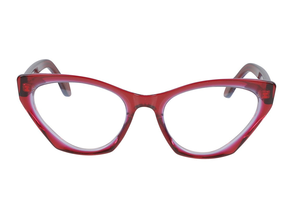 Kador Red Coachella Glamour Translucent Cat-Eye Sunglasses
