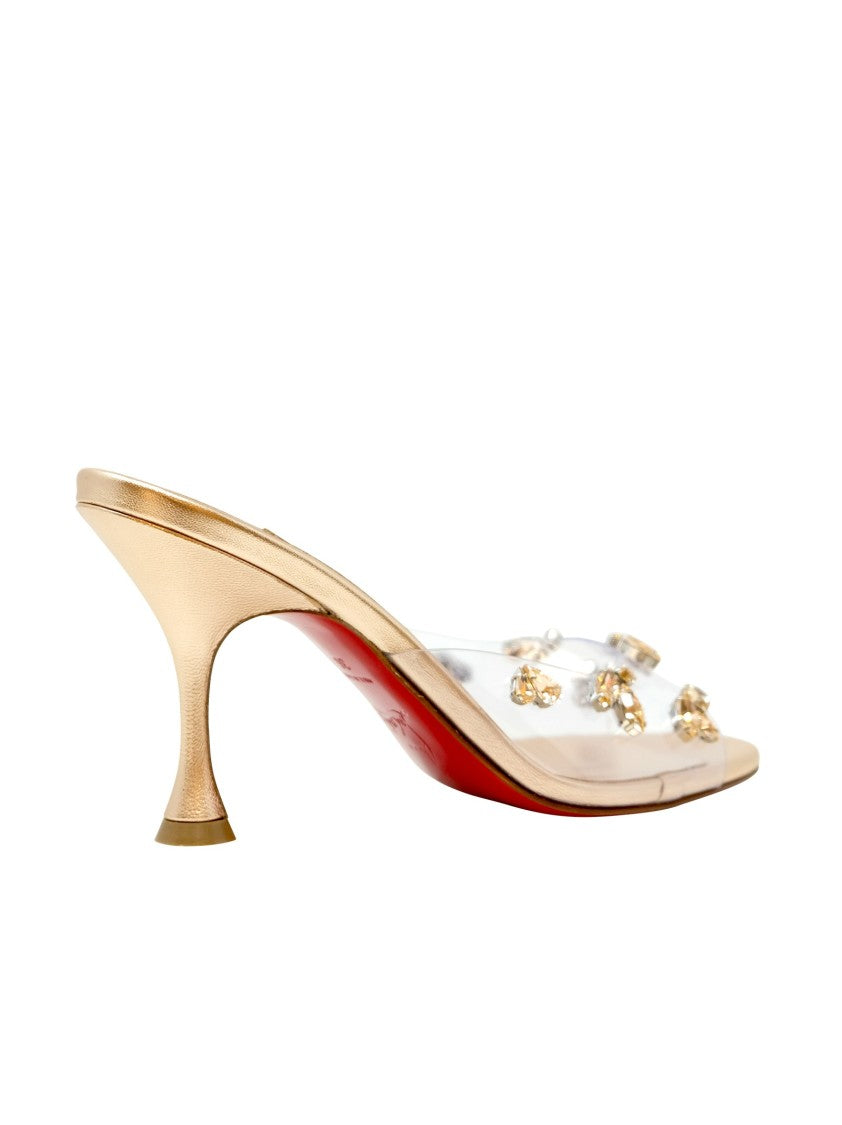 Christian Louboutin Peach Nappa Pvc Degraqueen 85 Sandals