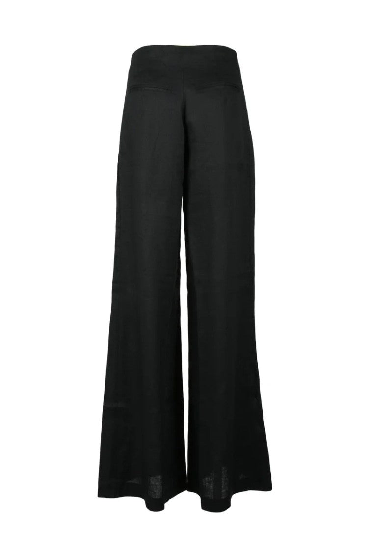 Nine Minutes Linen Trousers - Black