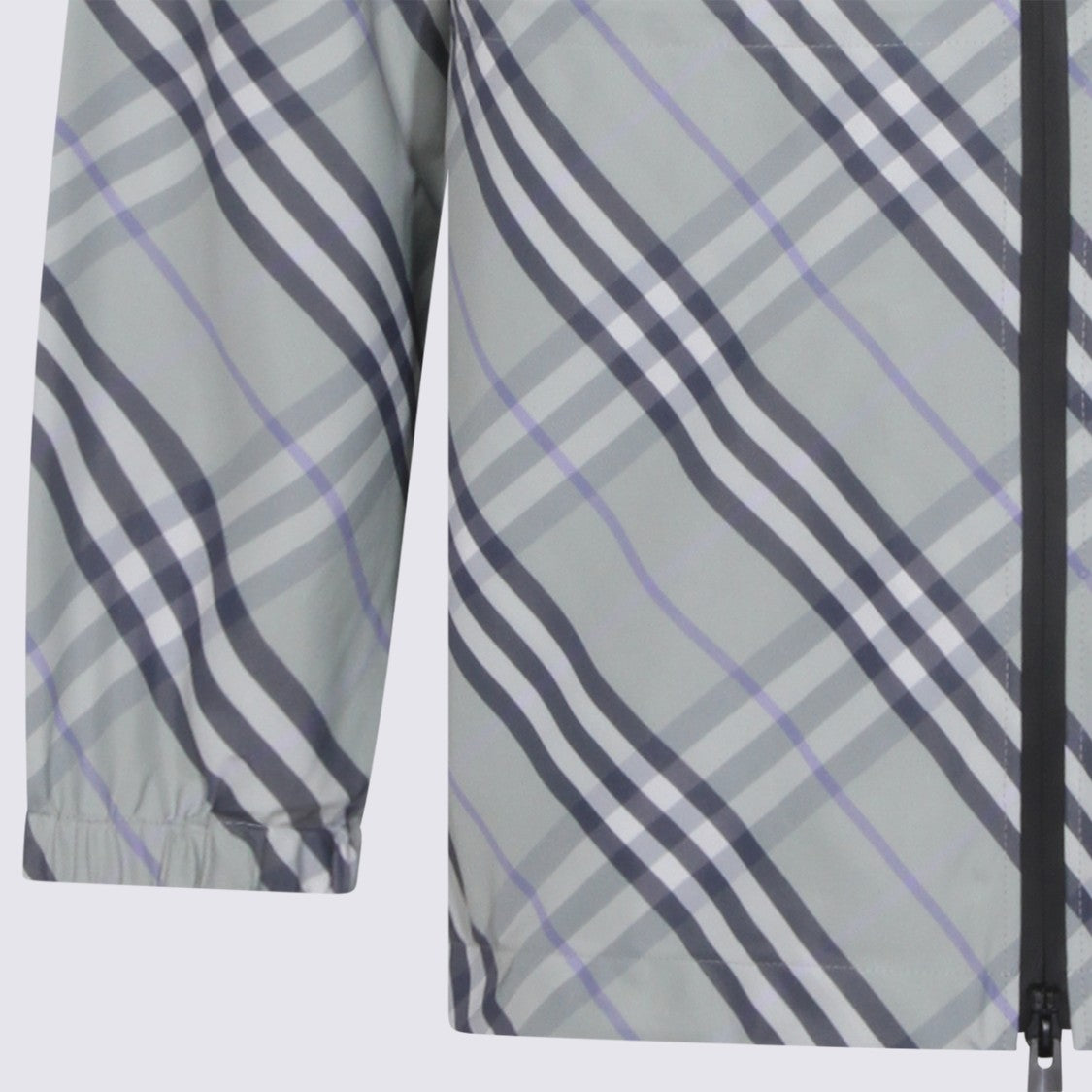 Burberry Light Grey Hooded Check Jacket
