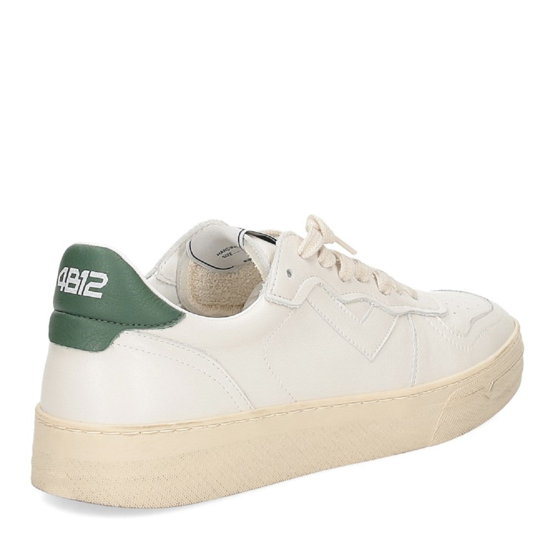 4B12 Smooth Leather Sneakers Chunky Heel Tab