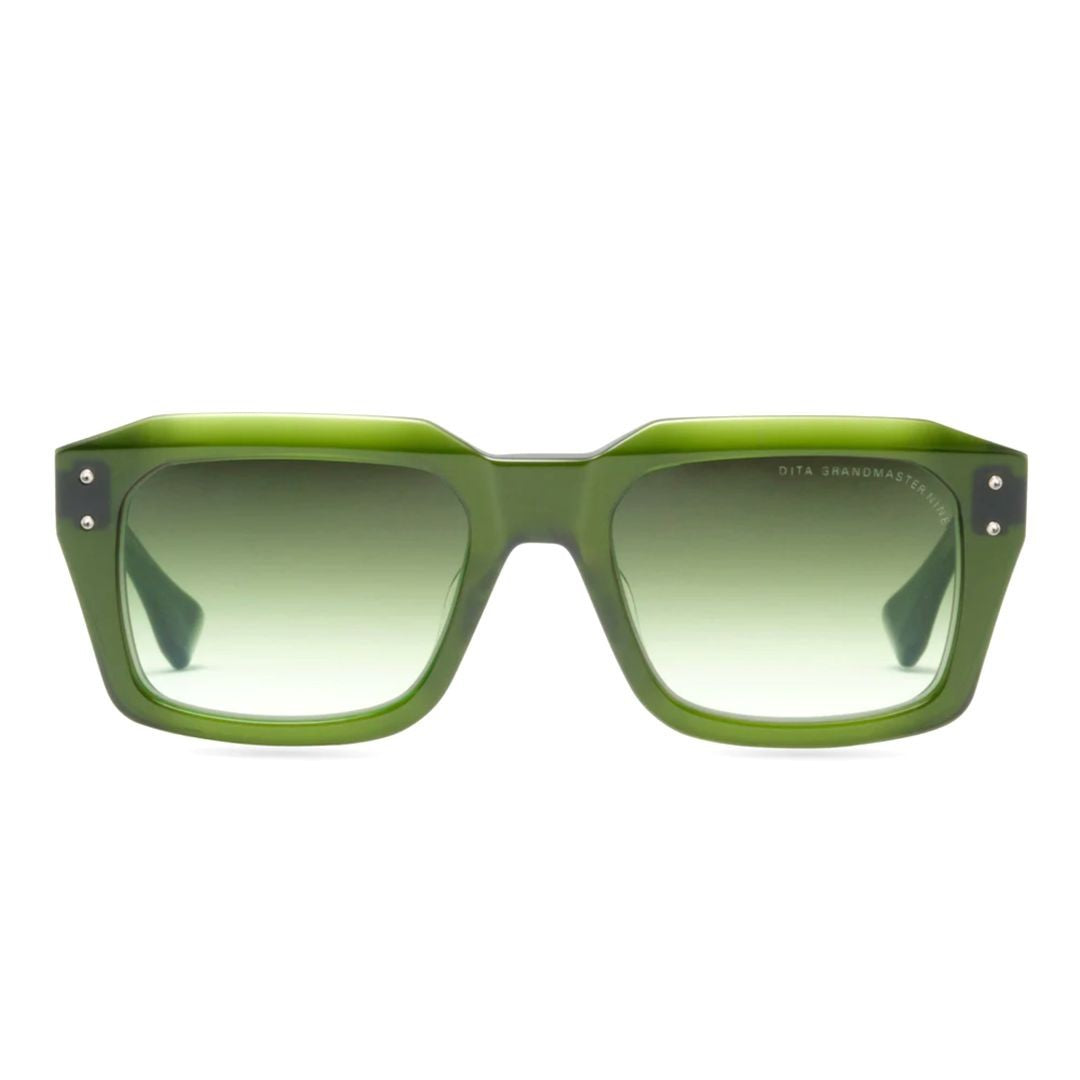 Dita Grandmaster-Nine Square Frame Sunglasses With Gradient Green Tint