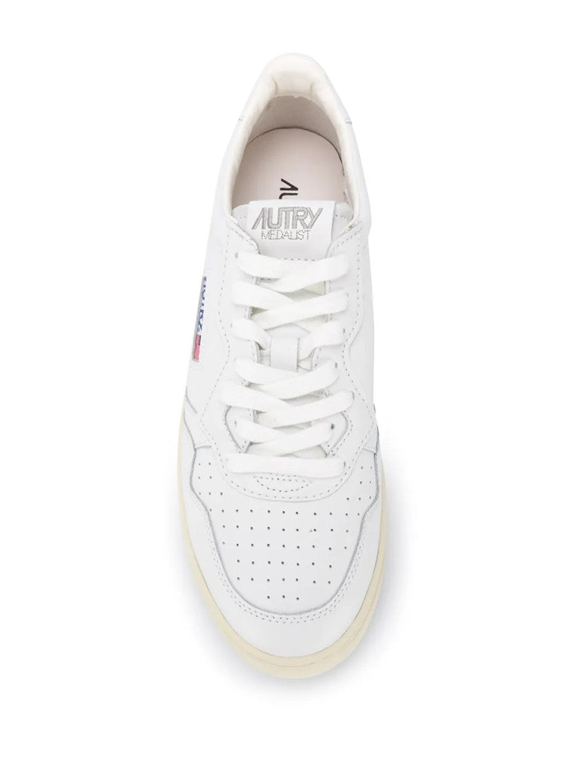 Autry White Leather Sneakers With Perforated Detailing