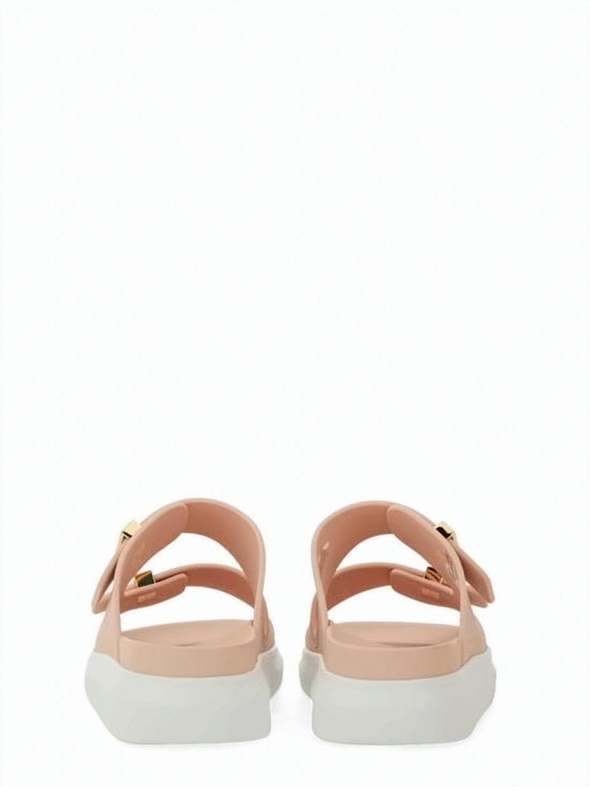 Alexander Mcqueen Hybrid Rubber Slides With Adjustable Gold-Tone Buckles