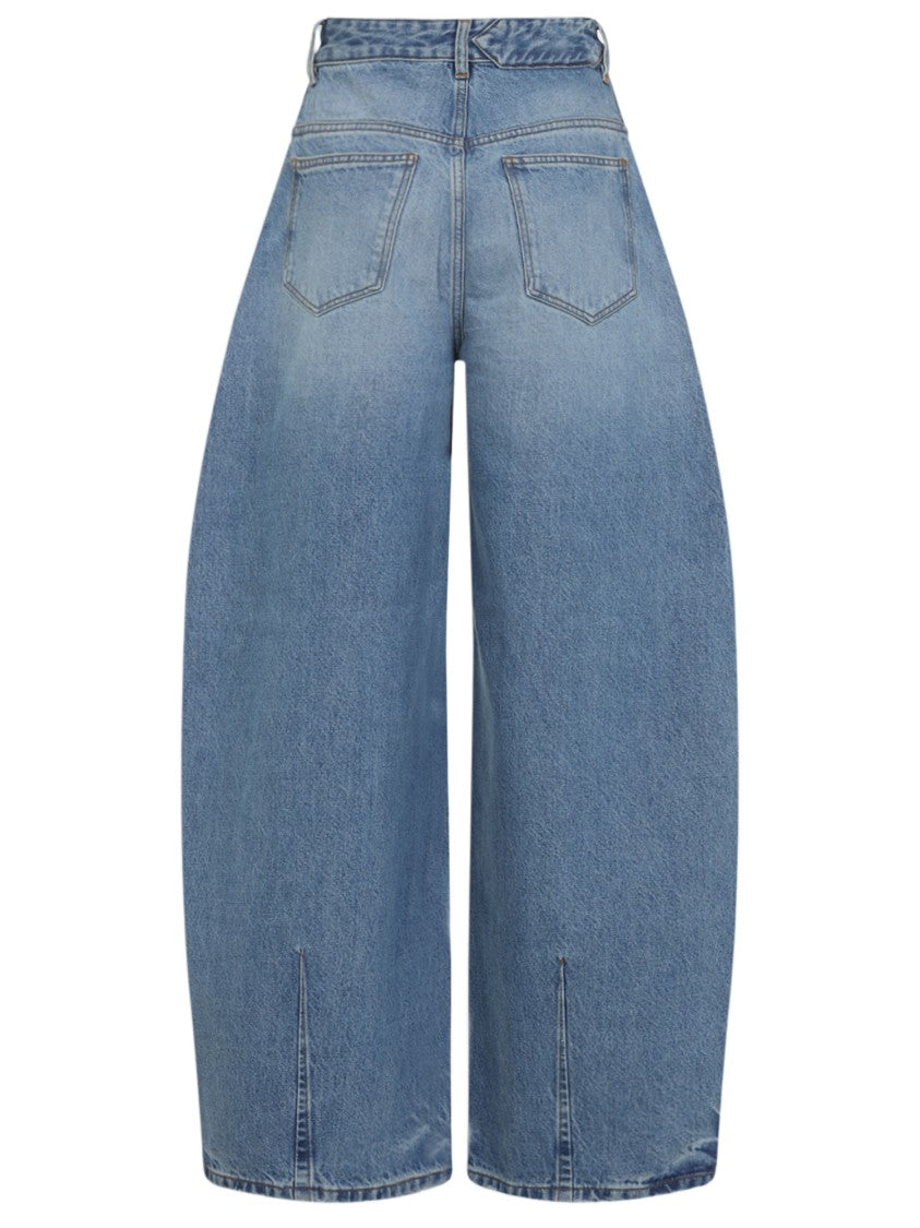 Jacquemus Wide-Leg Light Blue Denim Jeans With Classic Five-Pocket Design