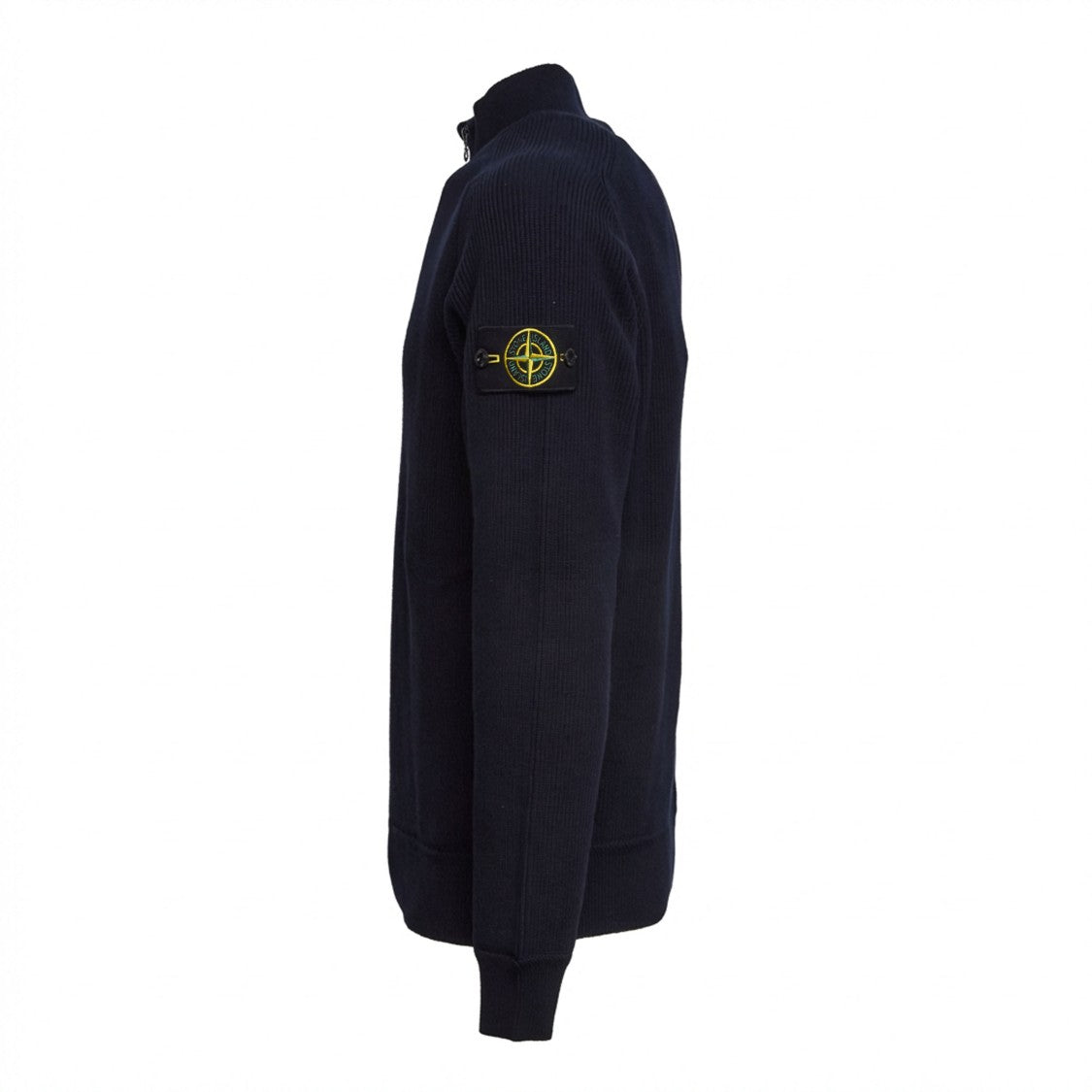 Stone Island Ribbed Soft Organic Cotton Zip Turtleneck