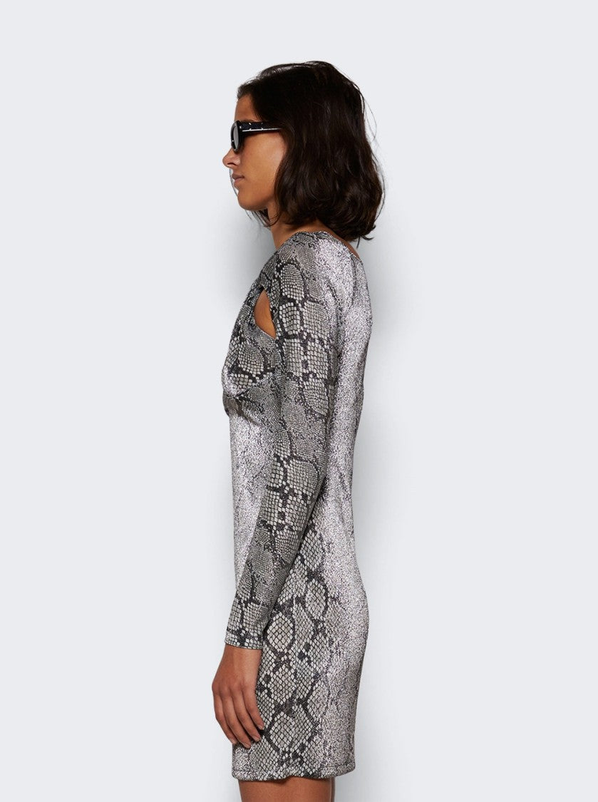 Coperni Twisted Cut-Out Jersey Dress Snake Print