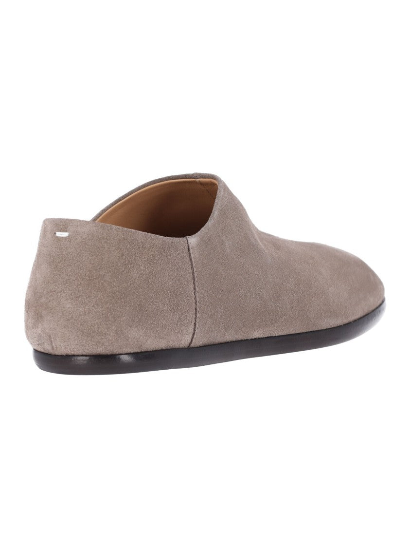 Maison Margiela Taupe Slip-On Tabi Suede Flats