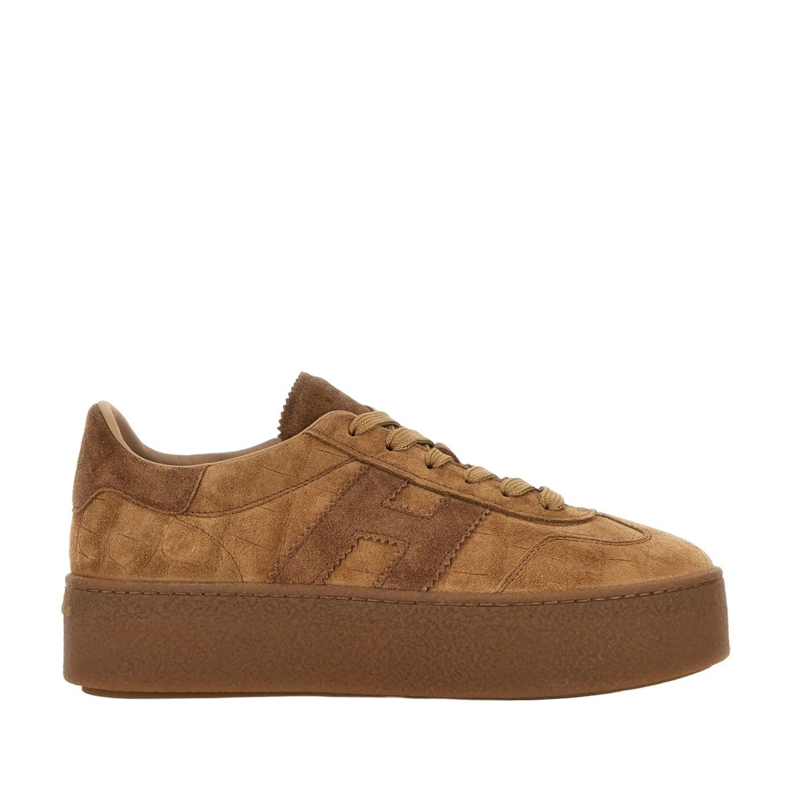Hogan Refined Lace-Up Calfskin Platform Shoes