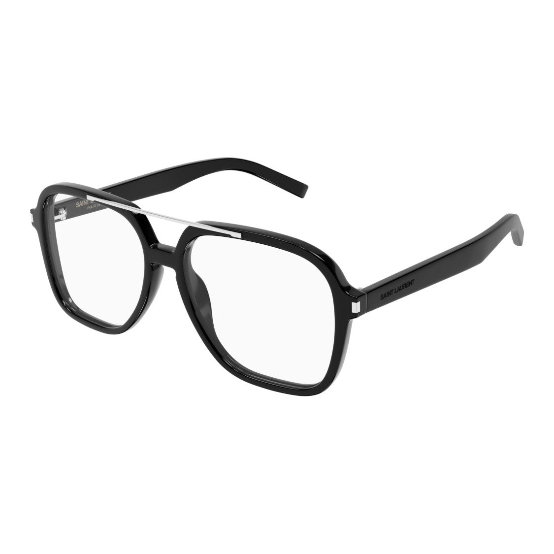 Saint Laurent Oversized Square Frame Sunglasses With Silver Accents