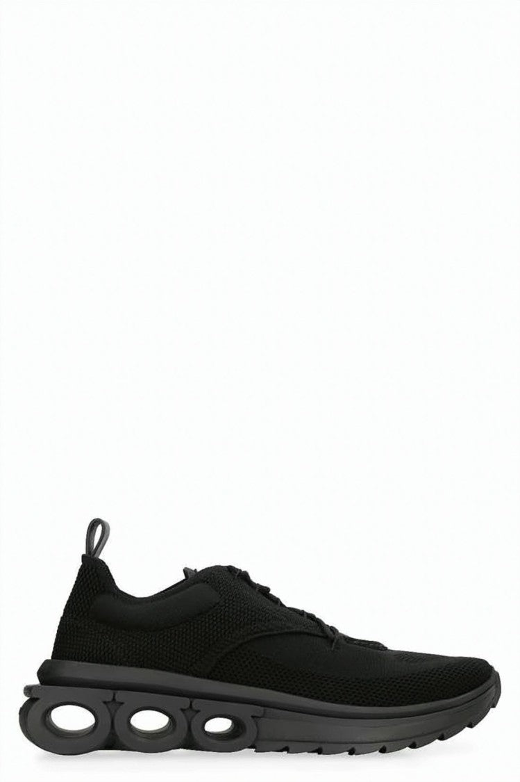 Salvatore Ferragamo All-Black Sole Sneakers With Suede